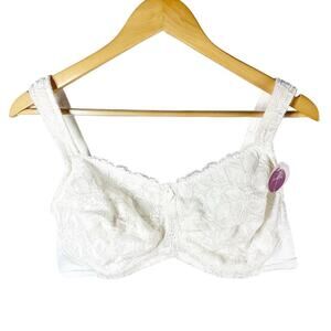 Amoena Rebecca Soft Bra White 0806 Size 44B Wireless Mastectomy Bra